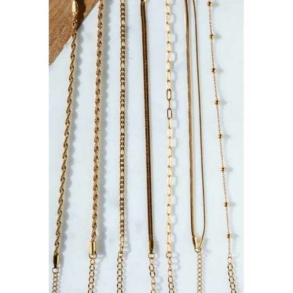 YOU PICK 2! Waterproof Gold chain Bracelets stack tarnish free gold chain pretty - Picture 8 of 12